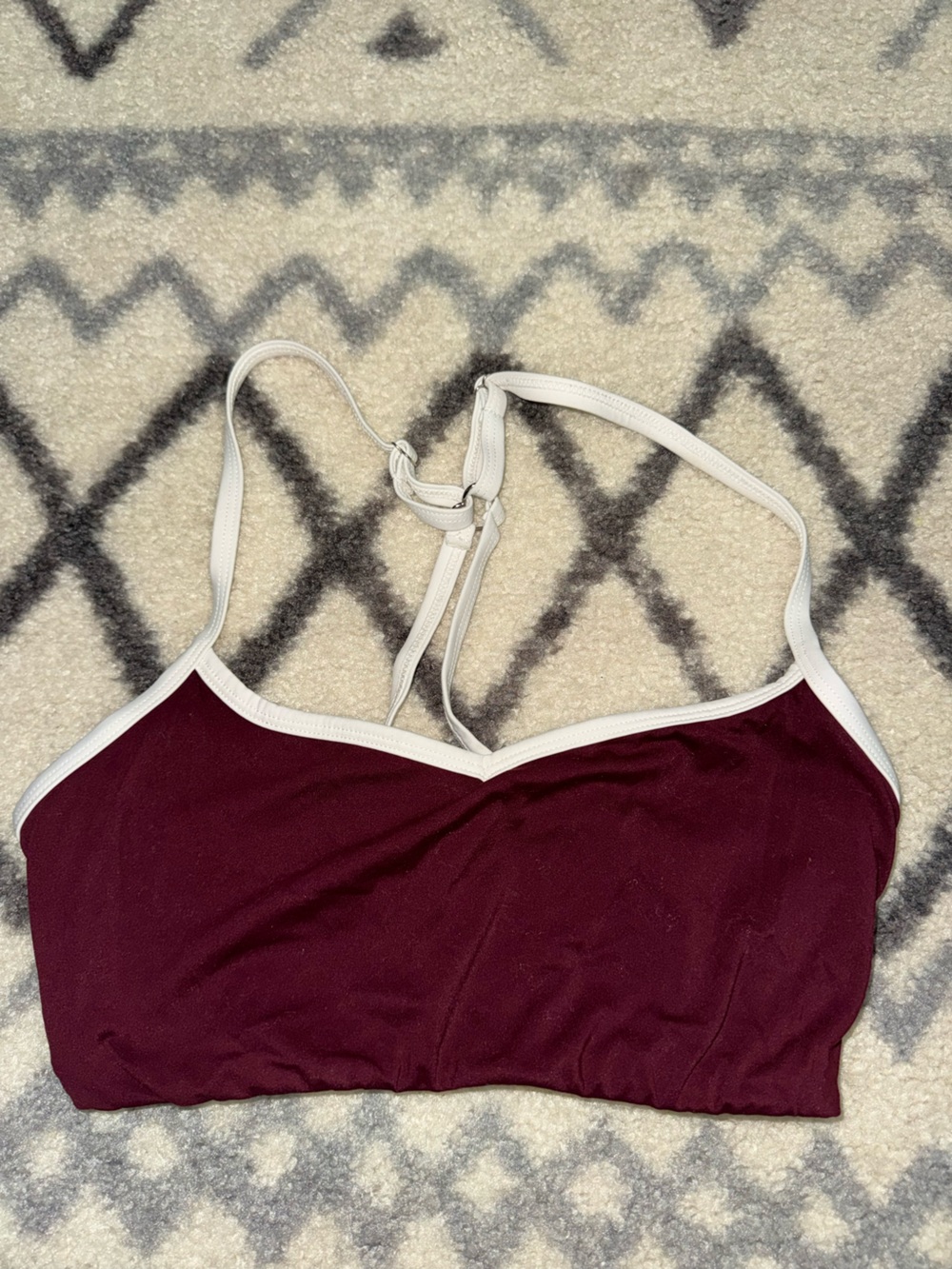 Burgundy Athletic Top with White Trim